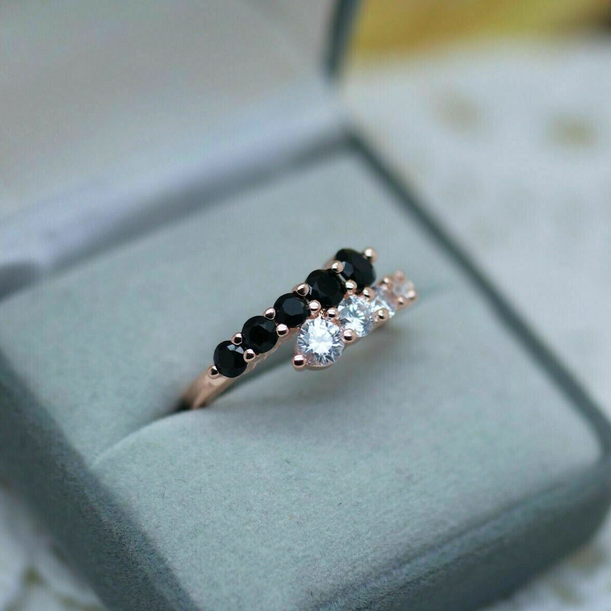 Round Cut Simulated Diamond Women’s Engagement Band Ring In 14k Rose Gold Plated