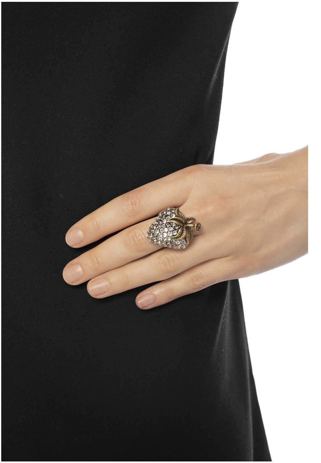 New Authentic Gucci Strawberry Ring with Crystals Size S US 6.5