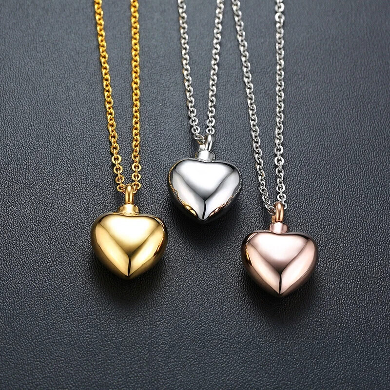 Steel Keepsake Memorial Urn Pendant Necklace Cremation Jewelry for Ashes