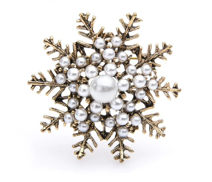 Wuli & Baby Christmas Brooch with Snowflakes, Gift Idea for Women
