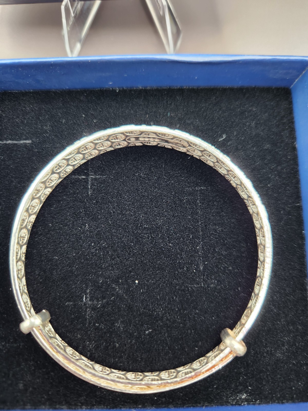 925 Silver Plated Adjustable Bangle Bracelet Women Fashion Jewelry