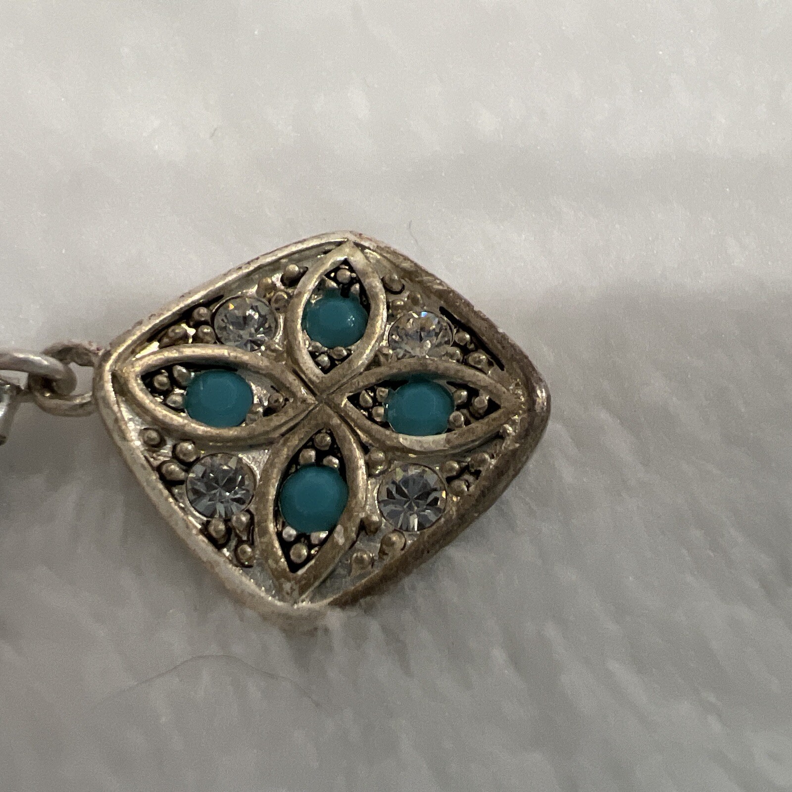 Lea Sophia Blue & White Rhinestone & Beads 19”w/extender