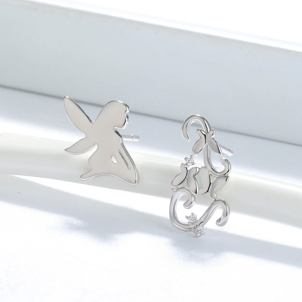 Fairy Butterfly Sterling Silver Stud Earrings for Women Ginger Lyne Collection