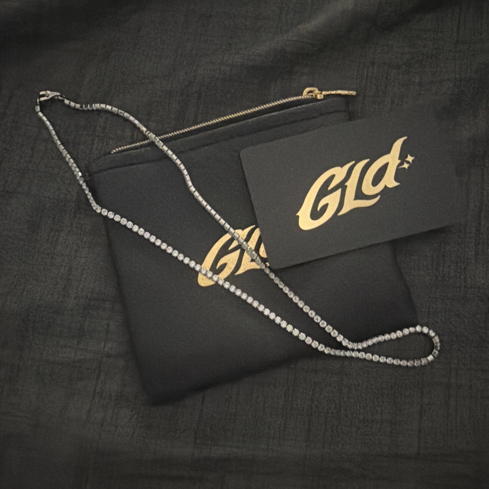 GLD Micro Tennis Necklace 18″ White Gold Metal Tennis Chain