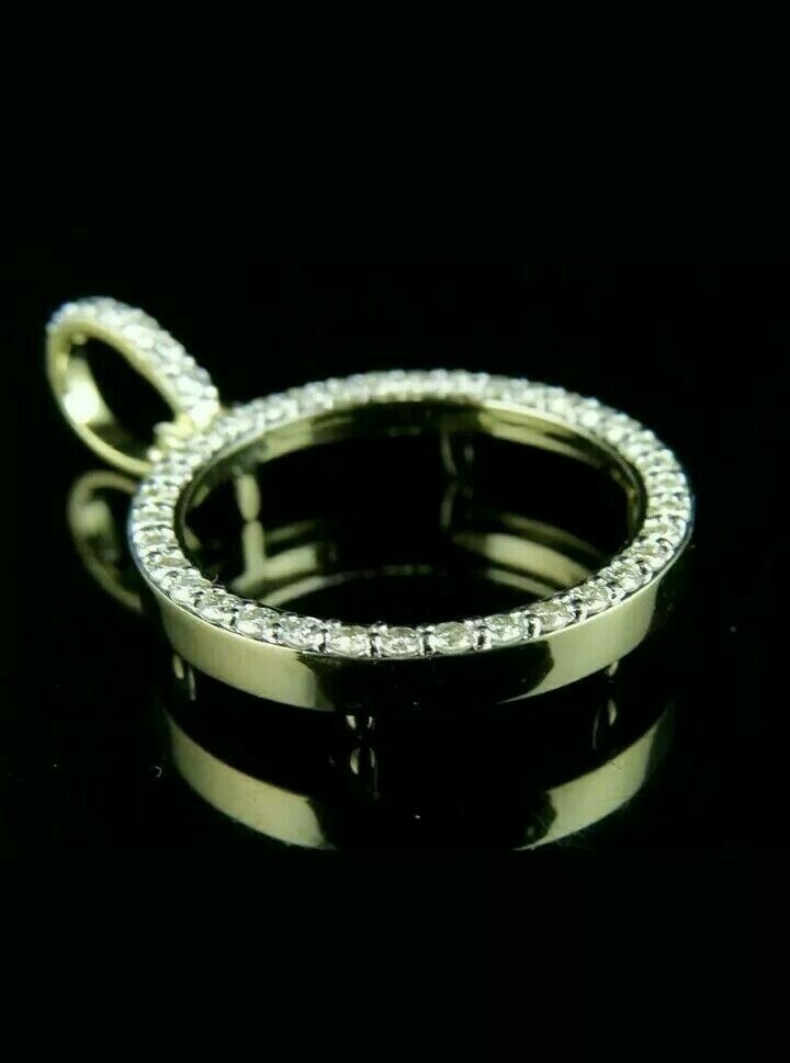 925 Silver 14k Yellow Gold Plated In 1.25Ct Round Cut Simulated Diamond Pendent