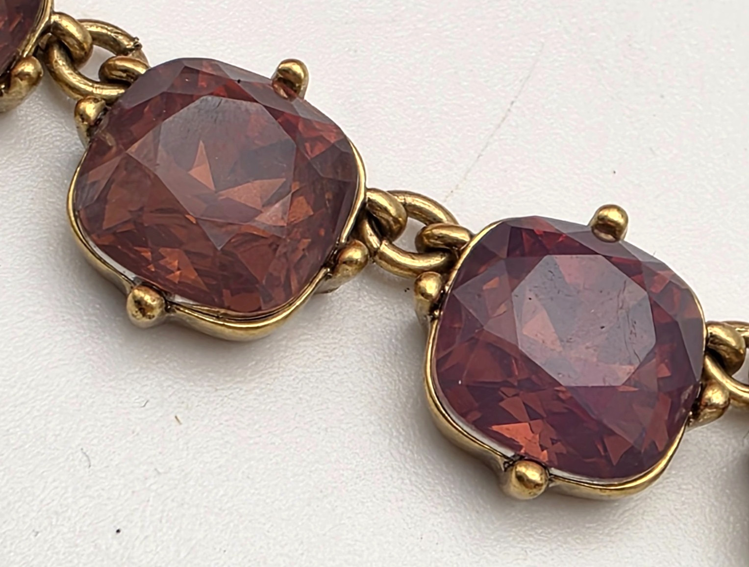 J.Crew Necklace Amber Swarovski Crystals Martha Gold Tone 19.5″ Rivière Style