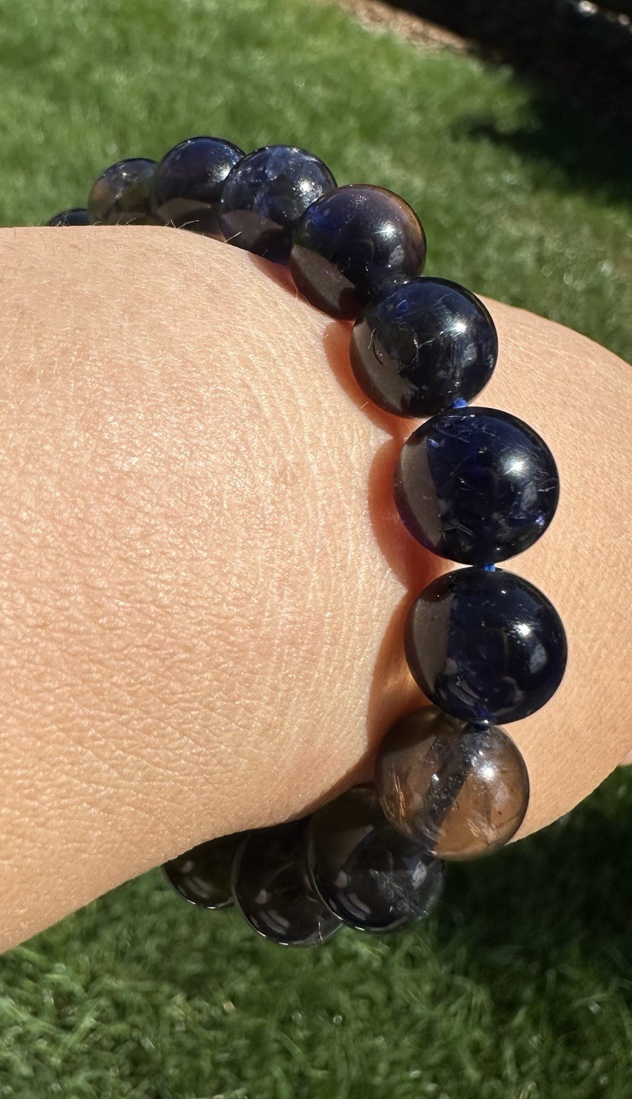 10.5mm+ High Quality Iolite Crystal Bracelet