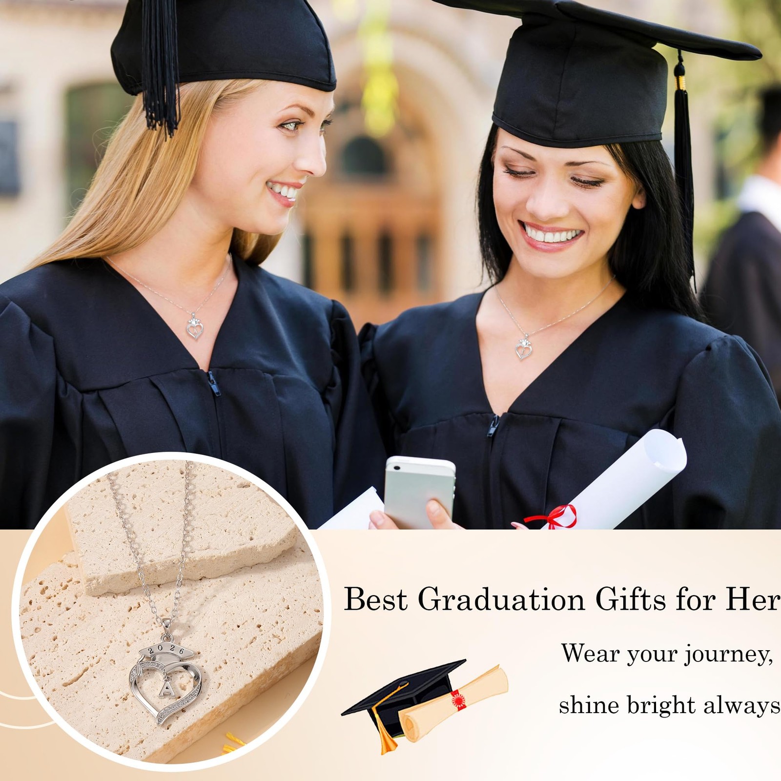 Btysun High School Graduation Gifts, Gifts K White Gold Plated