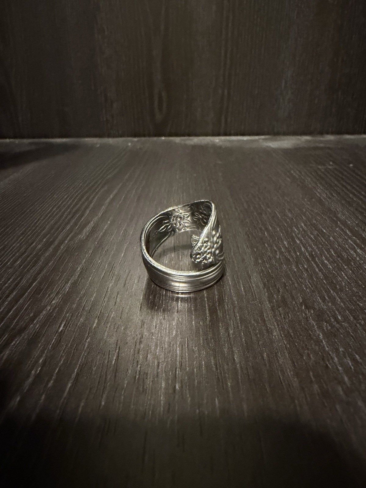 Handmade Floral Spoon Ring Size 9-9.5