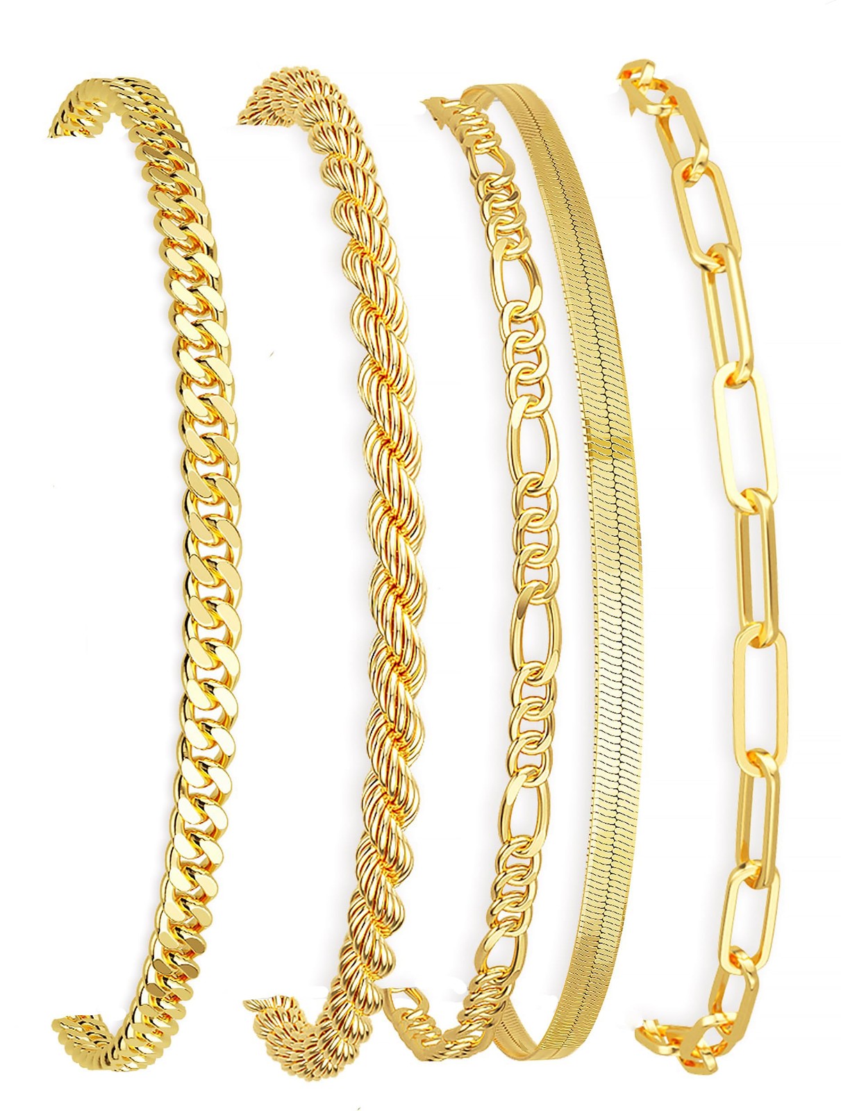 DEARMAY 14K Gold Plated Bracelets for Women Jewelry Sets for Trendy Dainty St…