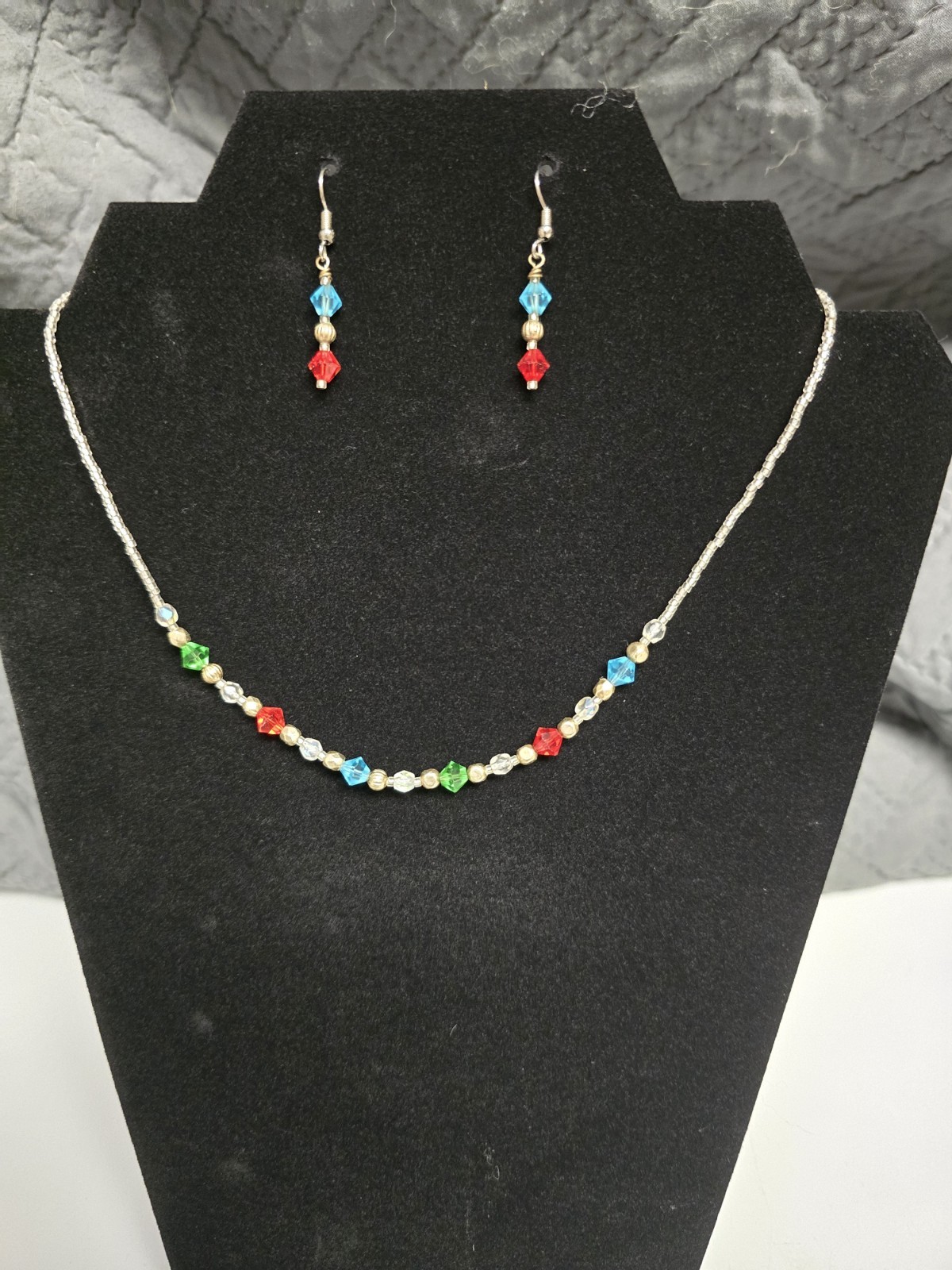 Handcrafted Colorful Glass Bead & Pewter Jewelry Set