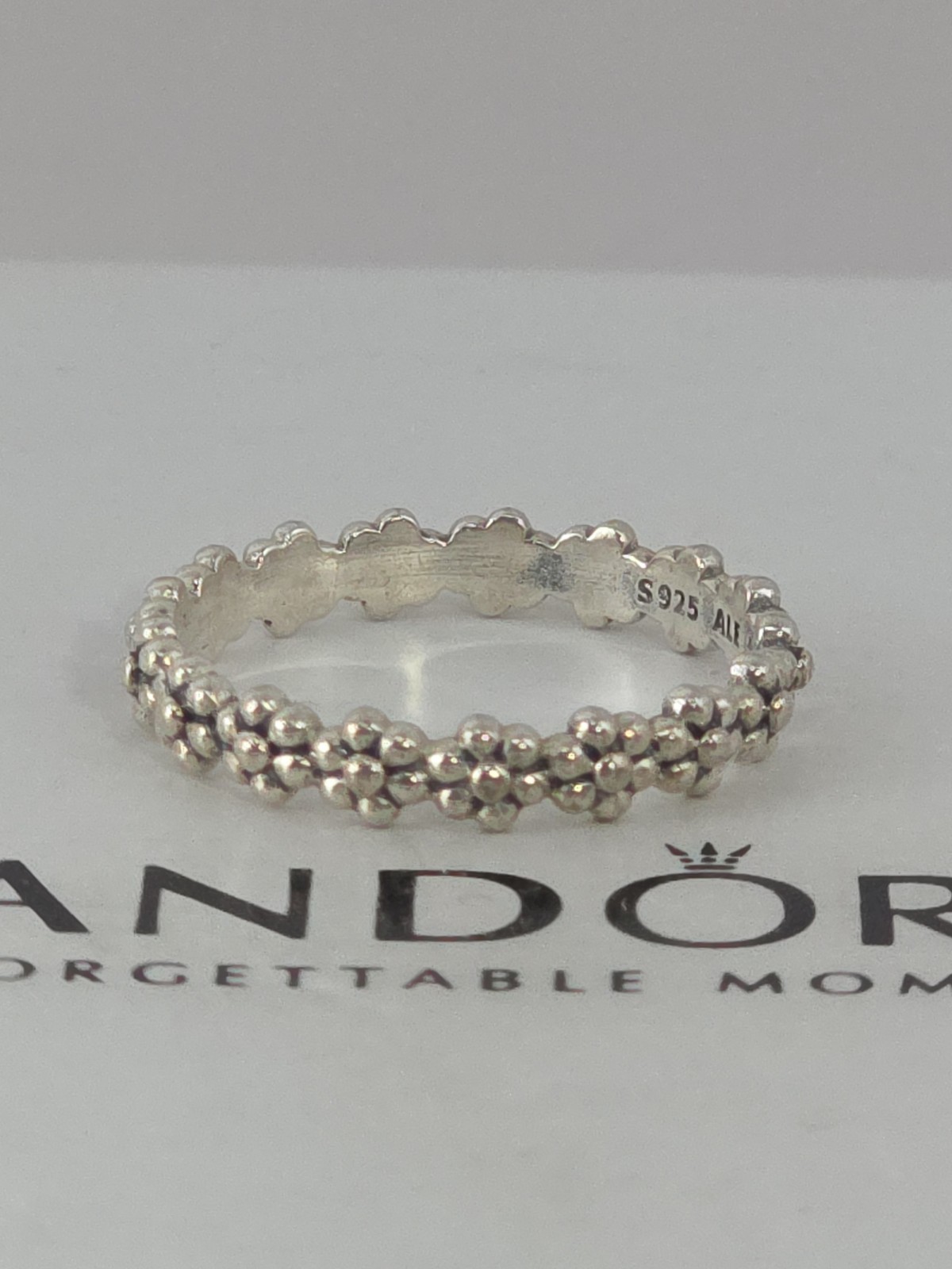 Authentic Pandora Sterling Silver Ring of Daisies Ring #191035 Sz. 7.0 US/54 EU