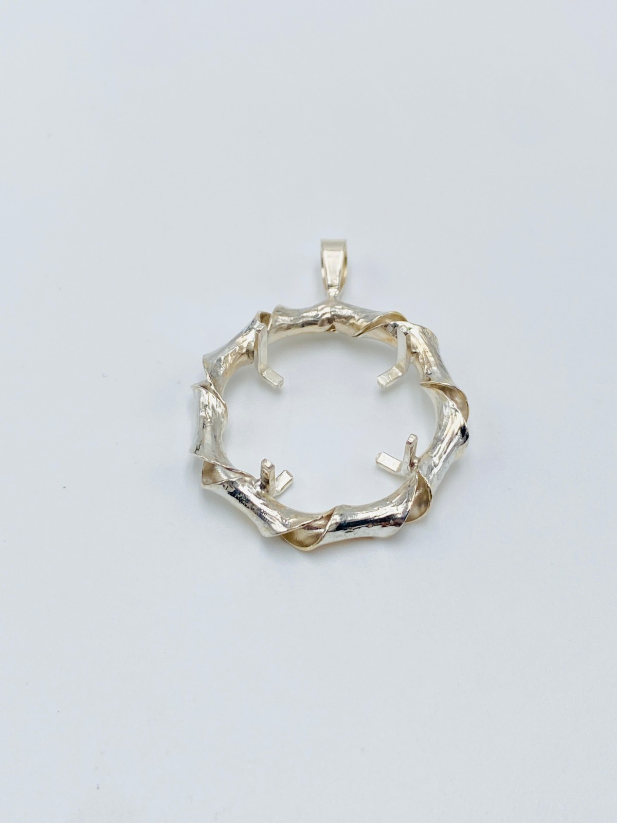 925 Solid Sterling Silver Round Pendant Blank Bezel Holder Coin Handmade