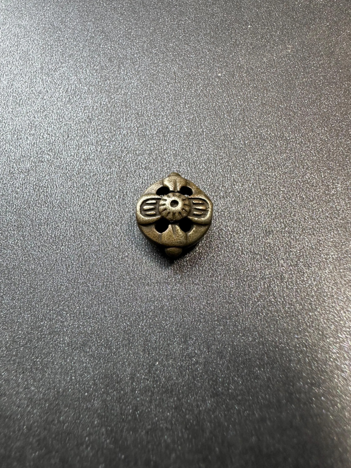 Tibetan Style Brass Spacer Bead – Two Hole Mala Divider, Nepal Ethnic Connector