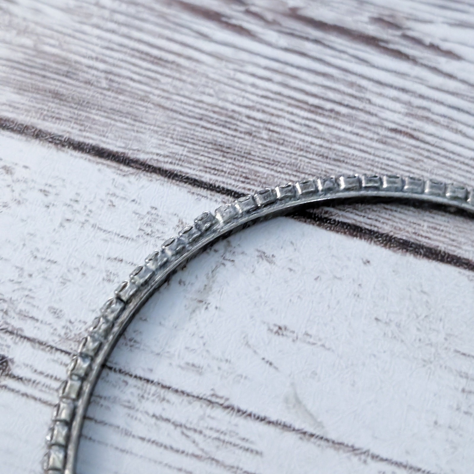 Clear Gem Bangle Bracelet – Tarnished Metal