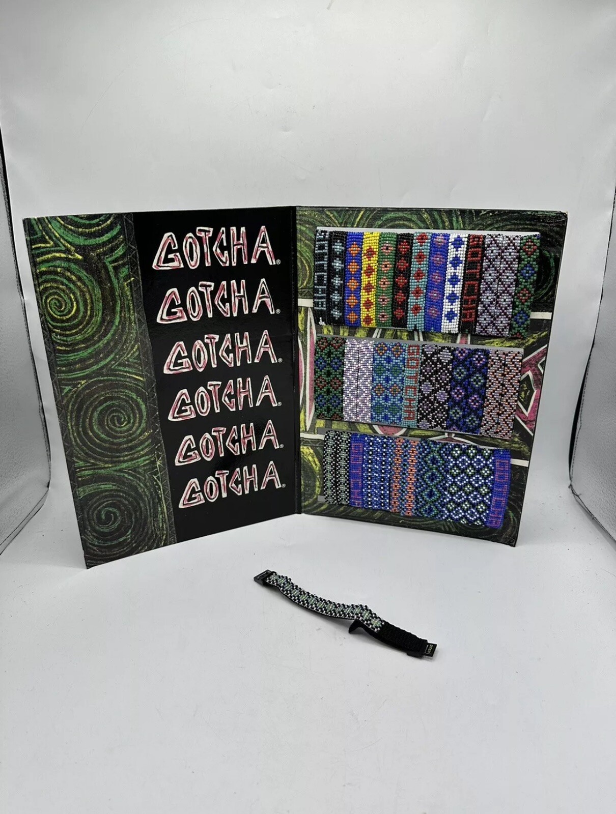 Gotcha Bracelet Adult Vtg 90s Surf Skate Braided Wrap Multi Color