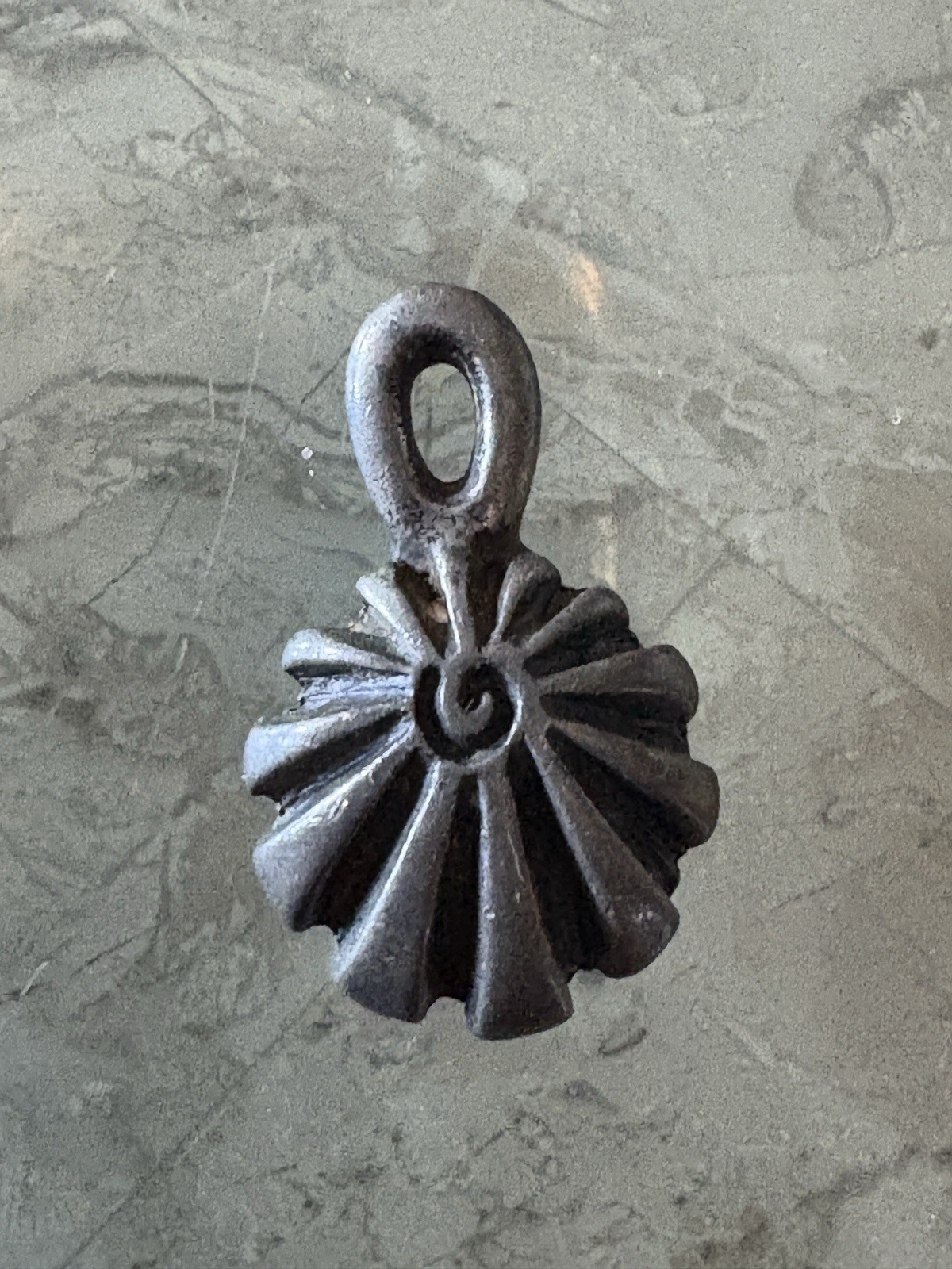 Oxidized Silver Metal Shell Pendant