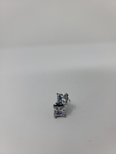 Luvami Stud Earrings Cubic Zirconia Square With Regular Backing