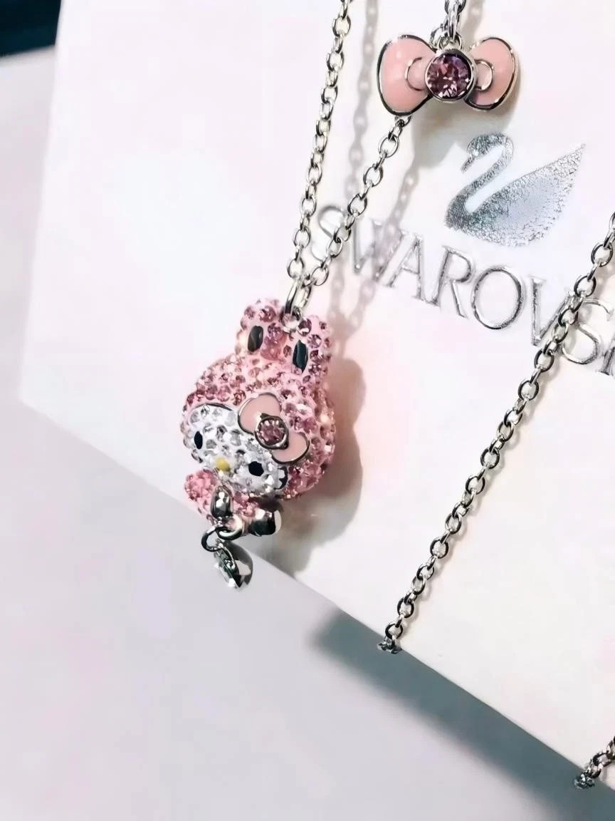 Swarovski Hello Kitty Bunny Necklace NEW!
