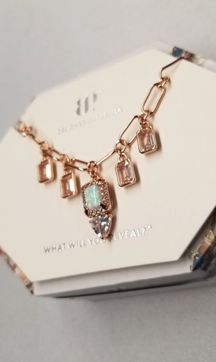 Bomb Party NK86438 A Twirl Of Truth Lab Grown Opal Necklace 18″+2.5″