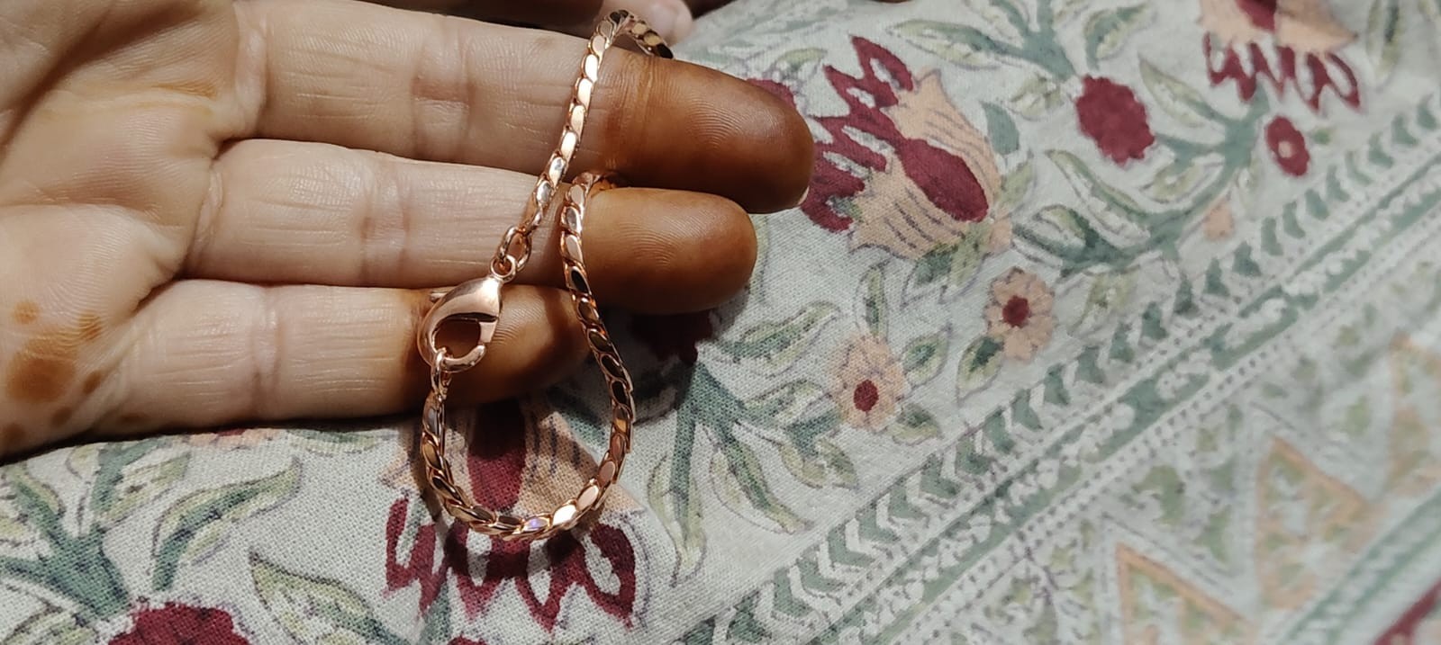 Rose Gold Copper Rope Chain Bracelet: Unisex Braided Boho Jewelry