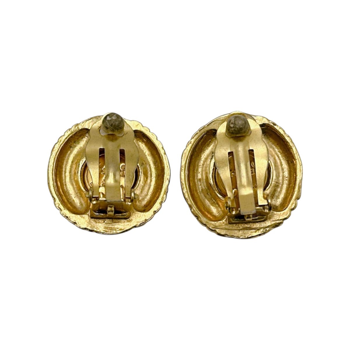 CHANEL Vintage Gold Plated Earring Fashion Jewelry Accessories Gold Women