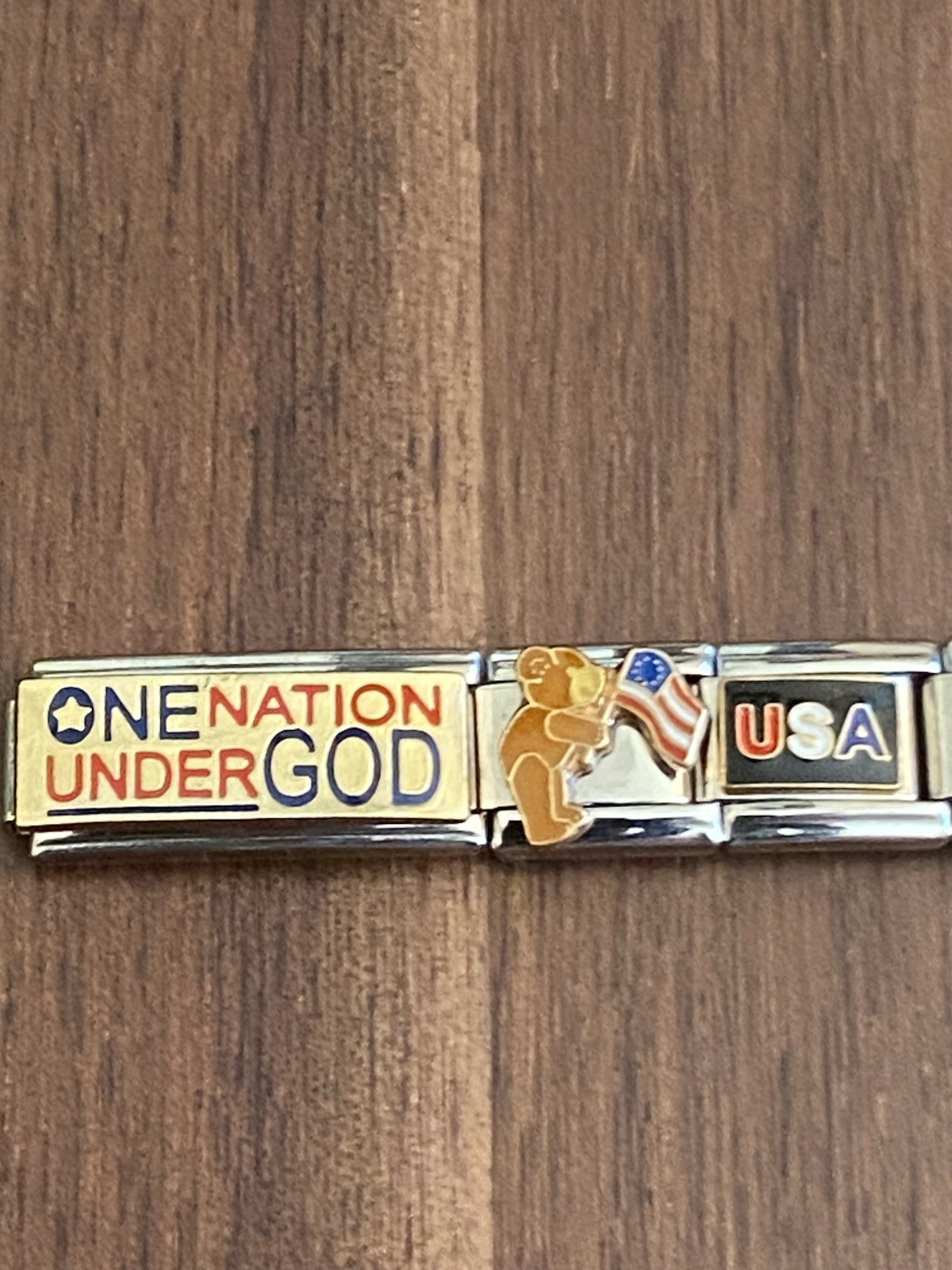 18 Charm Patriotic USA 250 Anniversary Fourth Of July Bracelet Italian Charm New