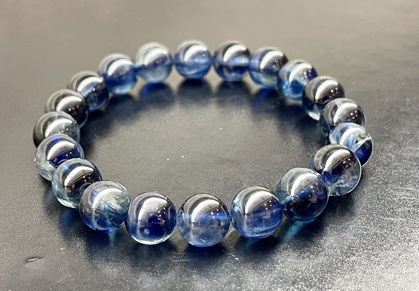 Rare Top Quality Icy Blue Kyanite Beads Bracelet 9.3mm