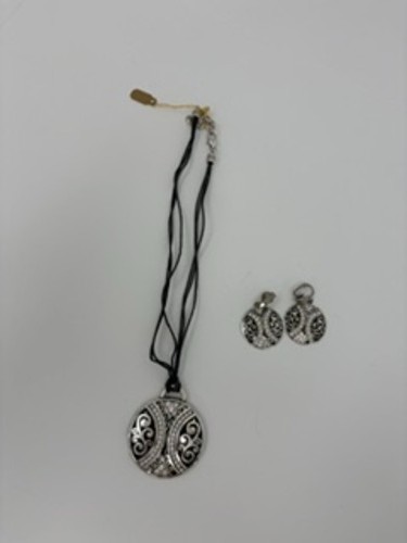 necklace and earrings – black and silver. Brand Brighton