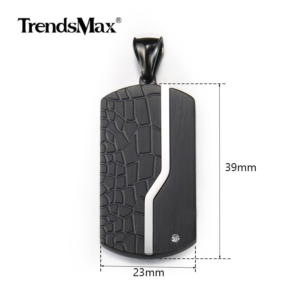 Silver Black Stainless Steel Dog Tag Pendant Necklace Military Box Chain Jewelry