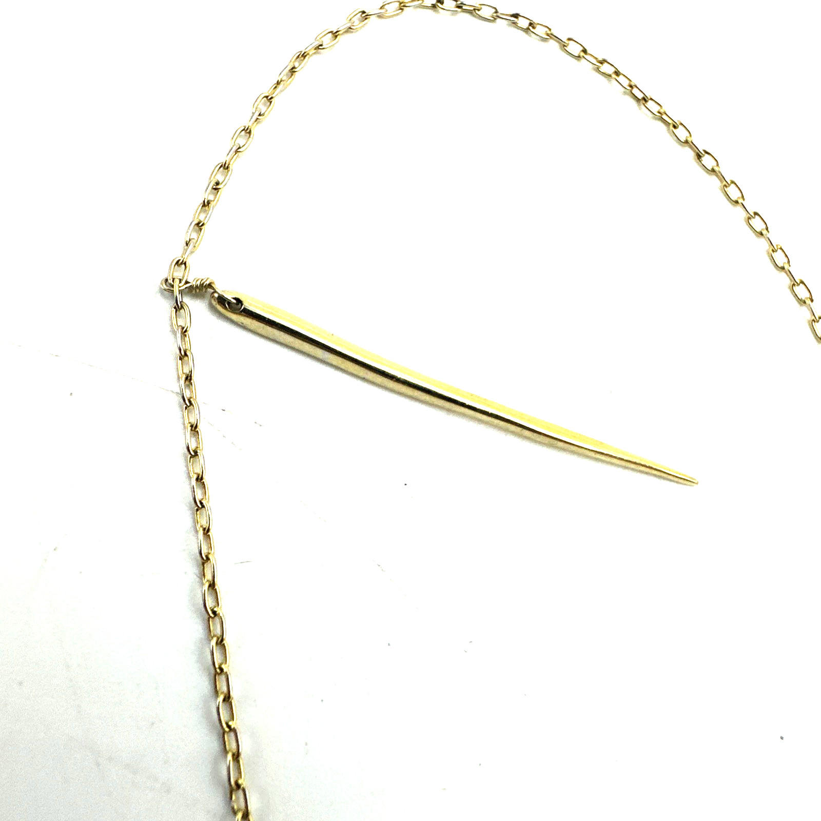 Alexis Bittar Gold Tone Crystal Rhinestone Multiple Spike Pendant Necklace