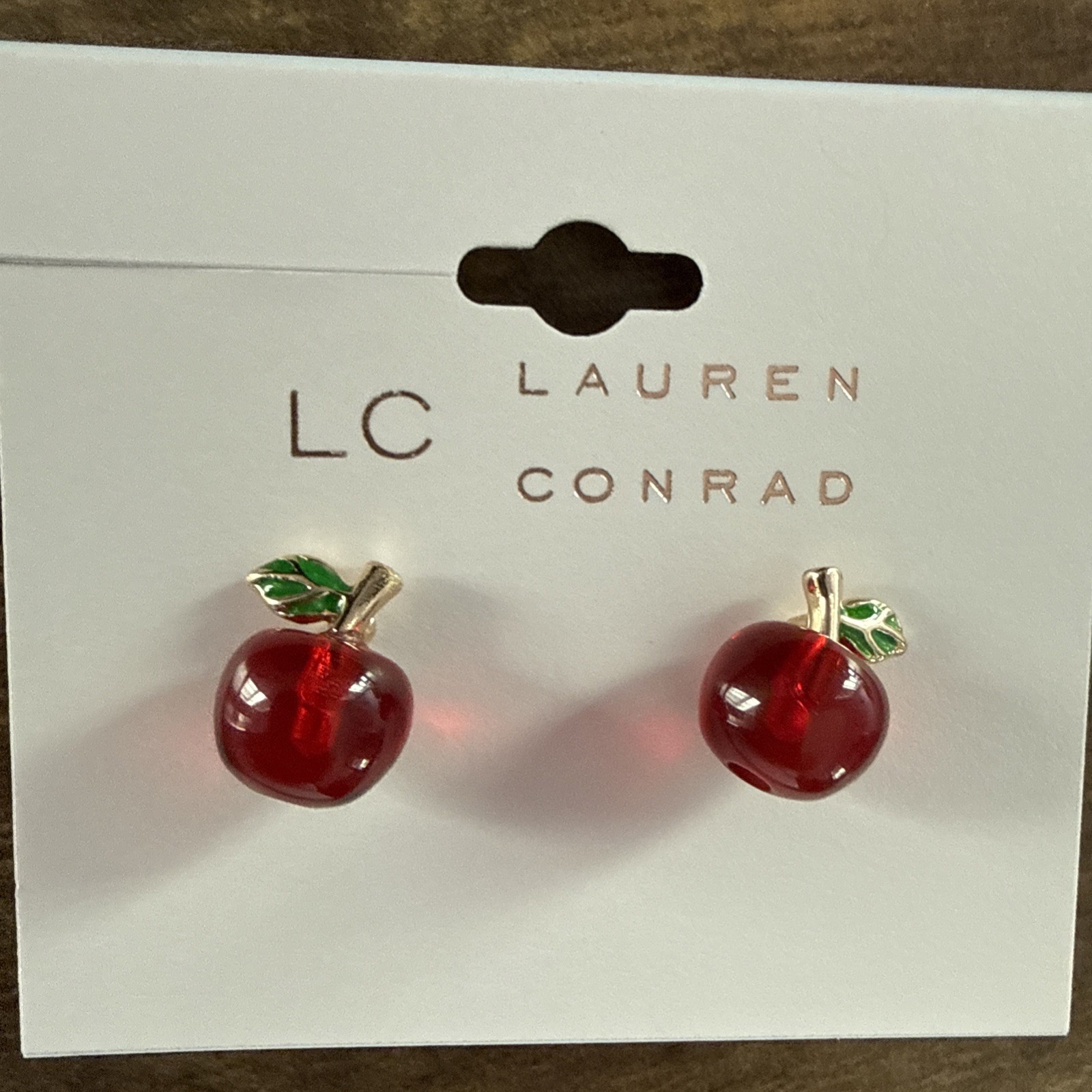 NEW NWT Lauren Conrad Stud Adorable 🍎 Apple Earrings