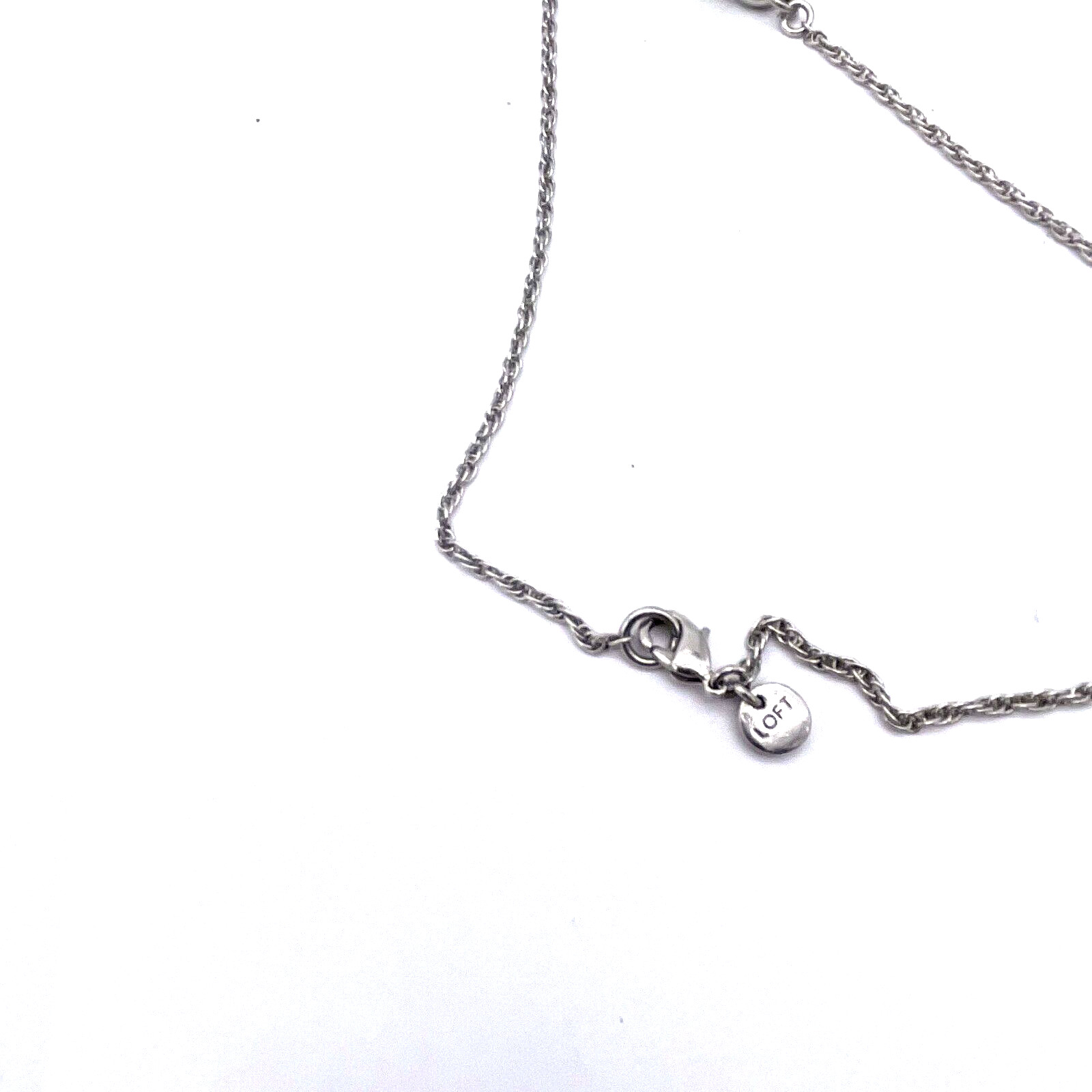 LOFT Women’s Jewelry Silver Plated Push Lock Long Necklace Size 28″ – 29″