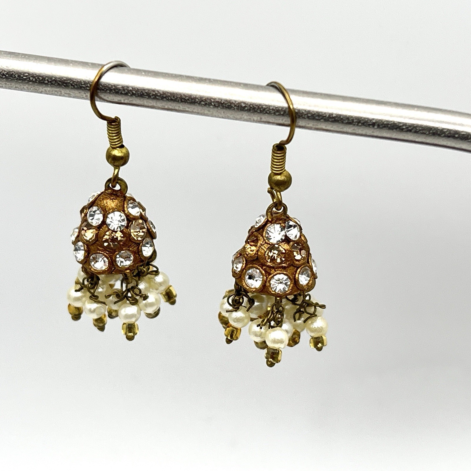 Vintage Earrings Lot 8 Pair Gold Tone Dangle Enamel Pierced Stud Drop Retro Glam