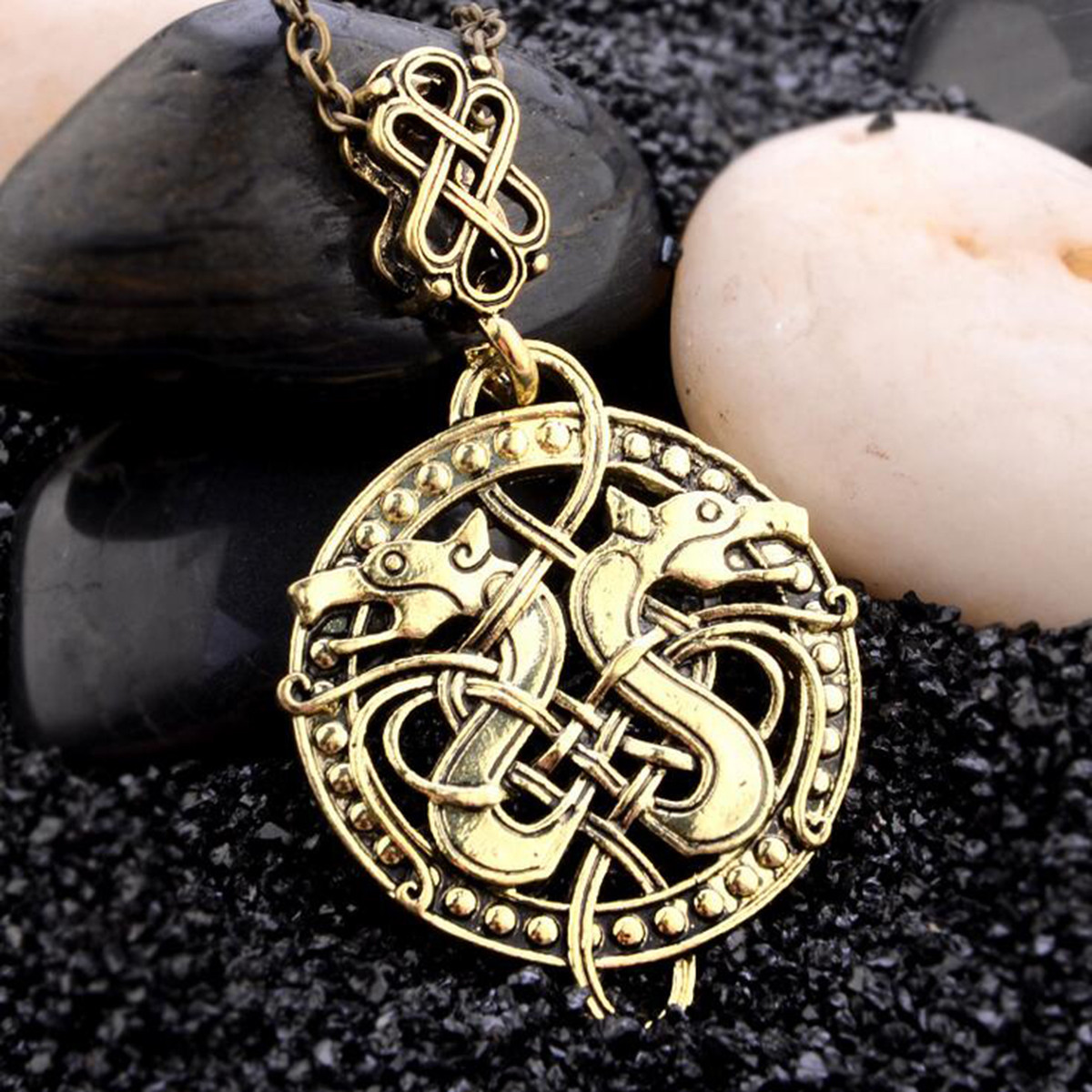 Viking Celtic Knots Dragon Odin Pendant Necklace Norse Nordic Jewelry Charm
