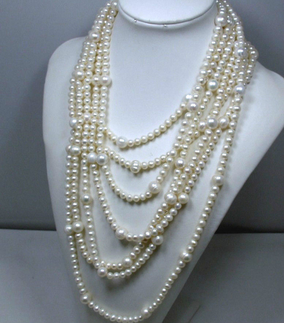 170″ Wonderful Natural South Sea White Pearl Round Beads Necklace 8-9MM 10-11MM