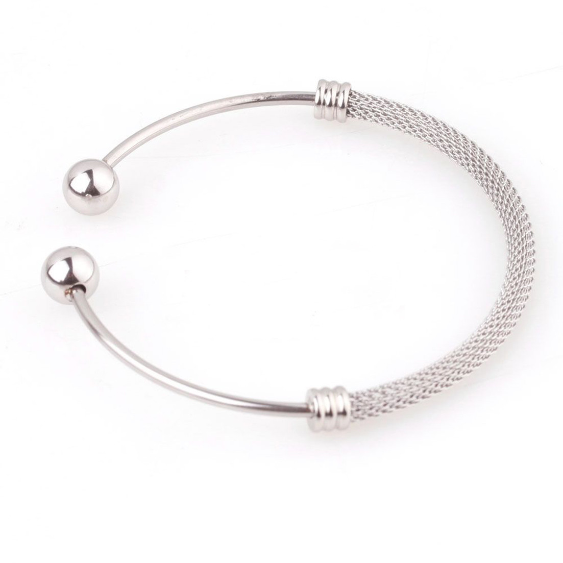 Womens Silver Cable Wire Stainless Steel Necklace Choker Bracelet Jewelry Set
