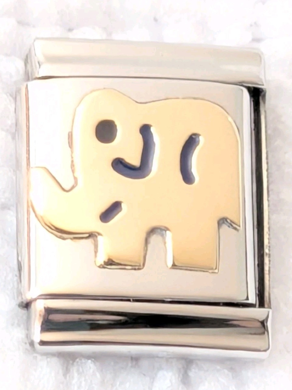 Authentic UD Unodomani BIG 13mm Gold Elephant Italian Charm P151