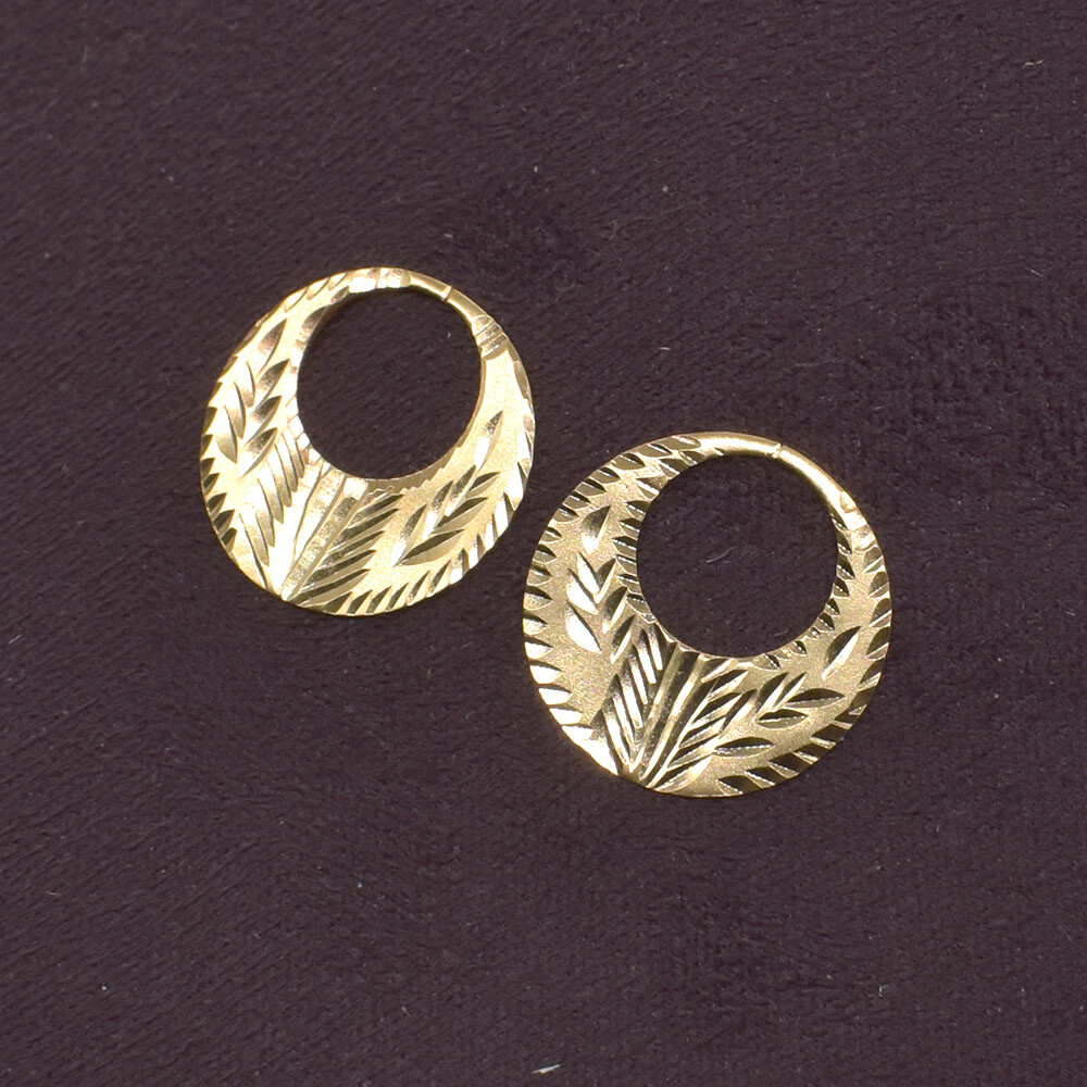 CLASSIC PUNJABI NATTIYAN 22 K GOLD PLATED EARRING FOR MEN BOYS 1 Pcs g895