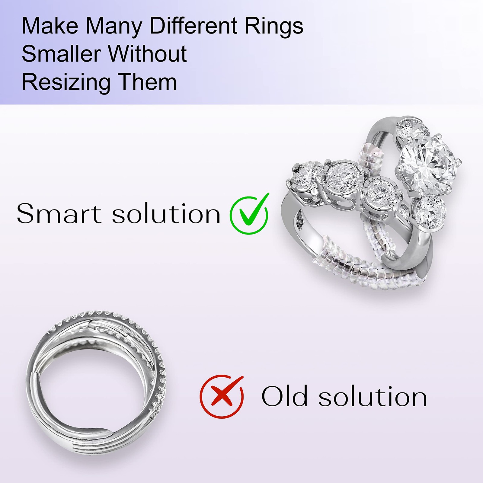 Ring Sizer Adjuster for Loose Rings, 20 Pack | Invisible Silicone Ring Guards…