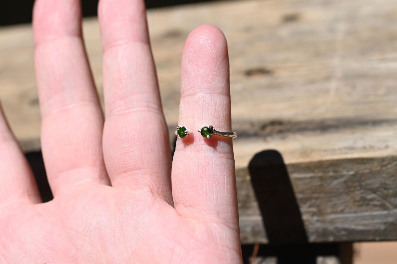 Chrome Diopside ring size 5 in 925 sterling silver