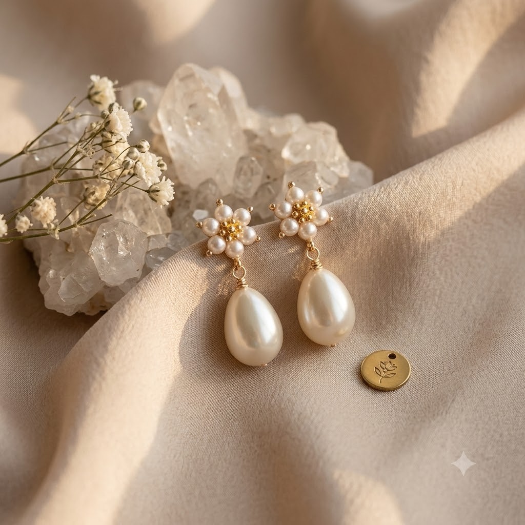 Vintage Pearl Ear Studs Exquisite Freshwater Baroque Earrings Luxury Wedding Gif