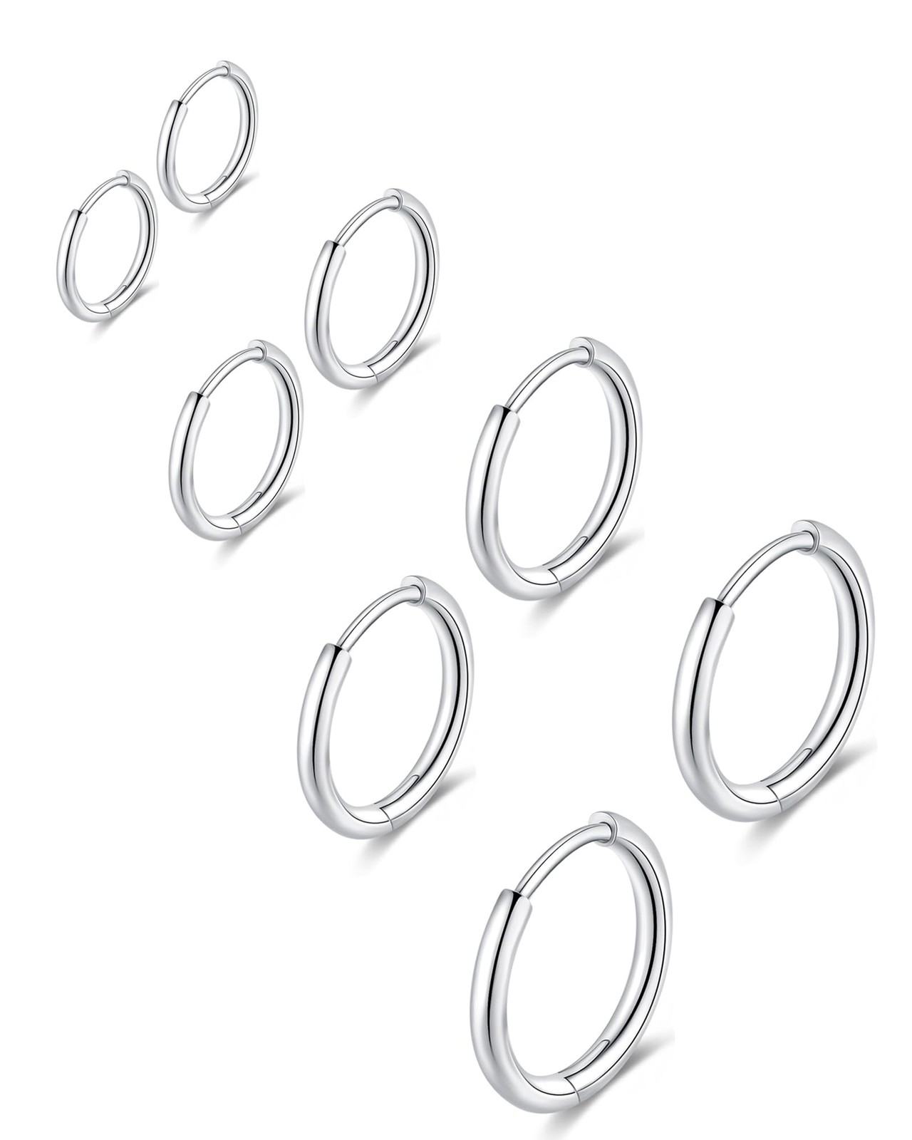 316L Surgical Stainless Steel Huggie Hoop Earrings 6mm 8mm 10mm 11mm 12mm 14m…