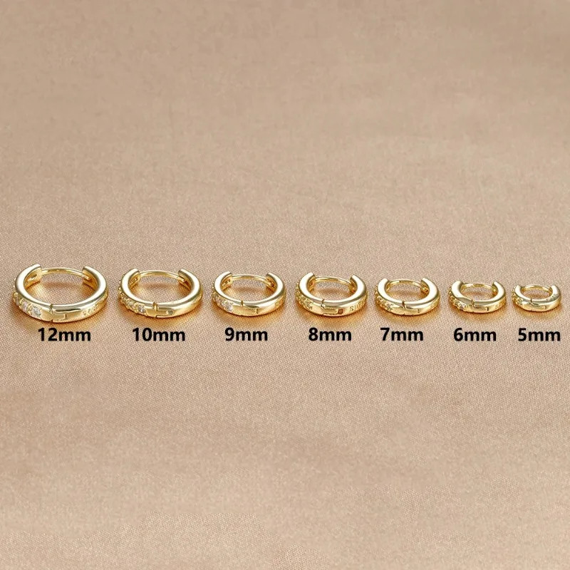 1 Pc Stainless Steel Hoop Earrings Women Round Crystal Minimal Daily Jewelry.