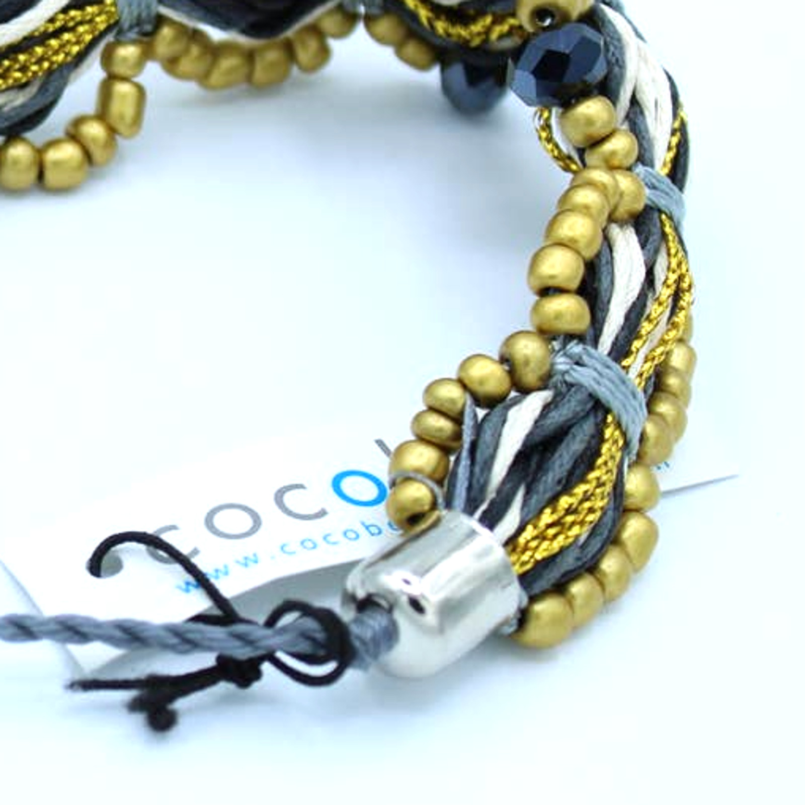 Anthropologie X Cocobelle Gold Woven Beaded Stella Slide Bracelet ~ LAST ONE