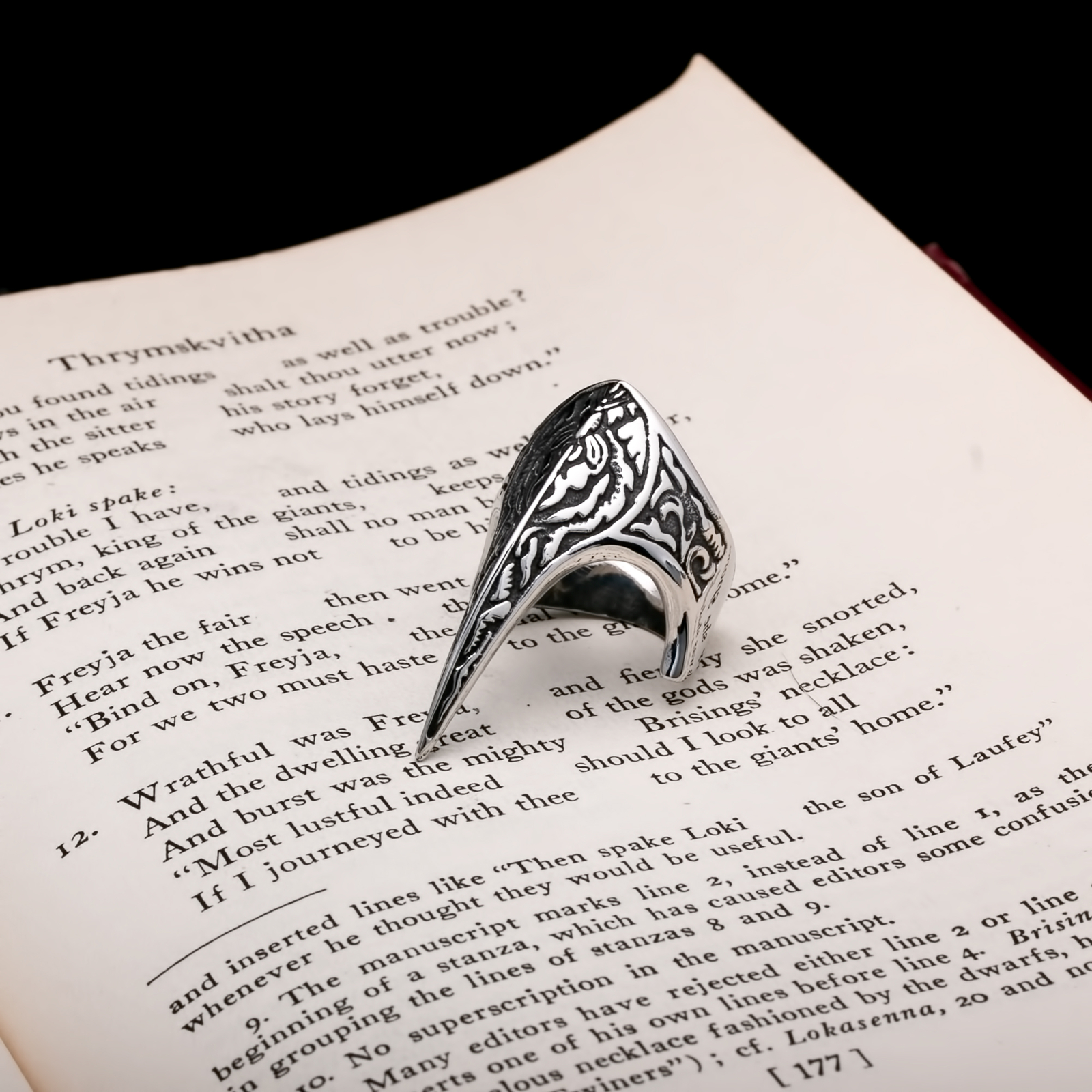 Viking Claw Beak Fang Ring 316L Stainless Steel