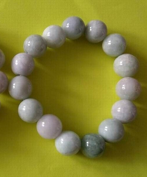 Natural jade bangle bracelet AAA 10 mm 15 Jasper beads 6 1/2 in long USA seller
