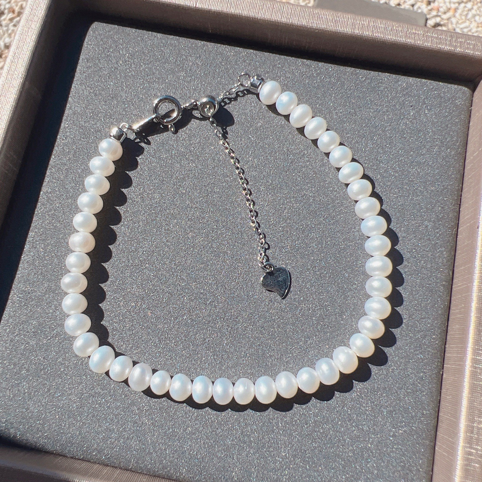 Beautiful Natural Genuine White Pearl Beard Bracelet,4mm Bead, 16cm+4cm Long