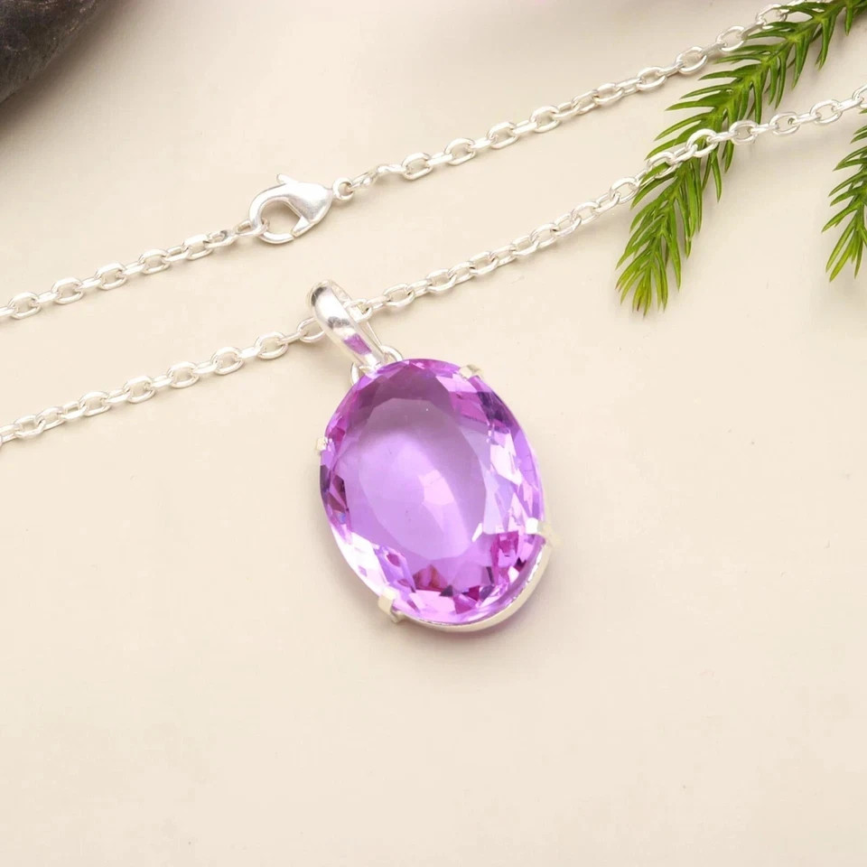 Purple Oval Topaz Pendant EGL Certified Natural 87.75 Ct Gift ALL Occasion