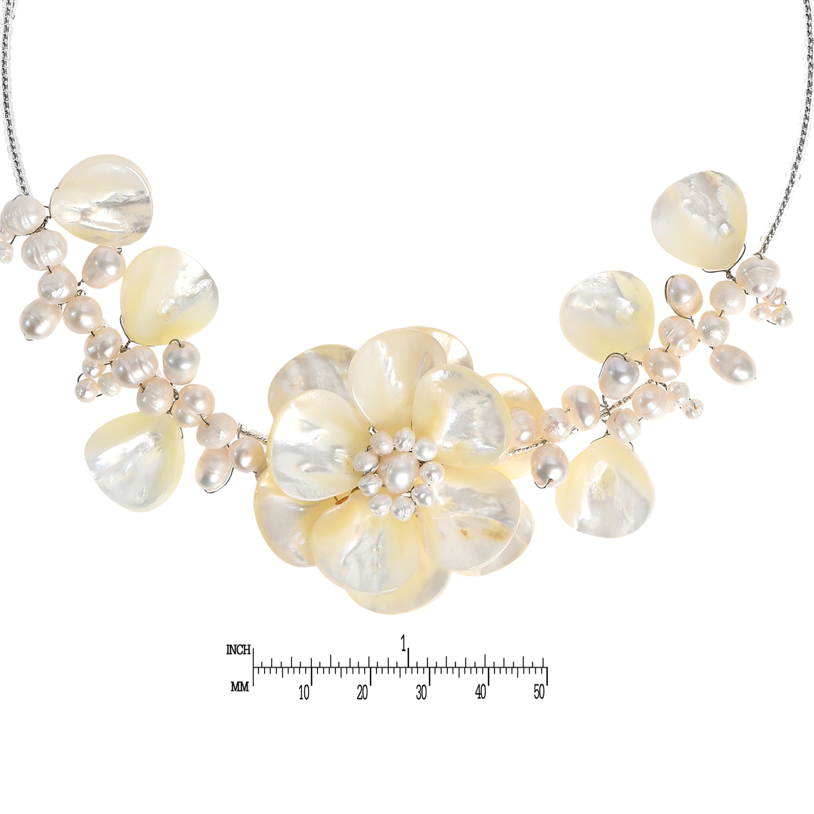 Sakura Flower MOP Choker Wrap Necklace